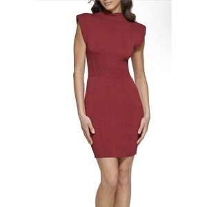 Guess Women's Bandage Sweater Knit Bodycon Dress Size XL Burgundy